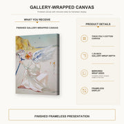 Salvador Dali - Helen of Troy Angel With Wand gallery wrap canvas construction and hanging details infographic