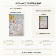 Salvador Dali - Helen of Troy Angel With Wand poster print size comparison and framing display infographic