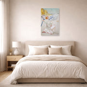 Unframed poster print of Salvador Dali's Helen of Troy Angel With Wand displayed on a wall in a bedroom