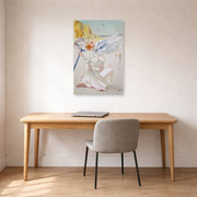 Unframed poster print of Salvador Dali's Helen of Troy Angel With Wand displayed on a wall in a office