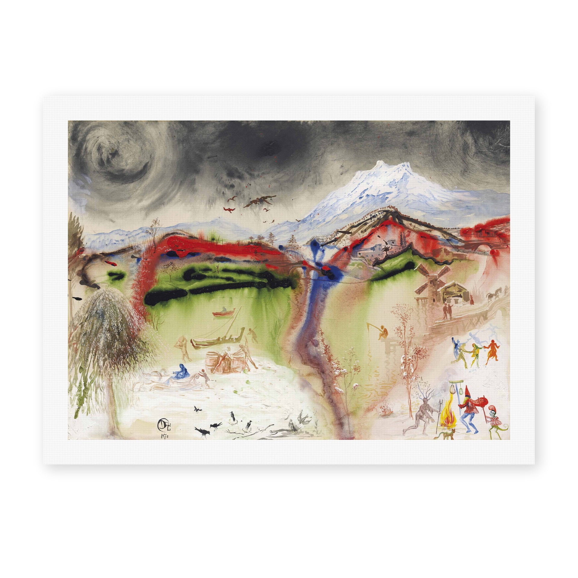Salvador Dali's 'Hiver' painting reproduced as a rolled canvas print