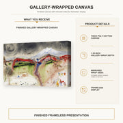 Salvador Dali - Hiver gallery wrap canvas construction and hanging details infographic