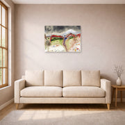 Unframed poster print of Salvador Dali's Hiver displayed on a wall in a living room