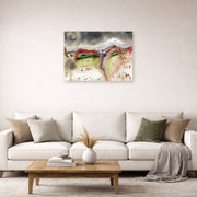 Unframed poster print of Salvador Dali's Hiver displayed on a wall in a living room