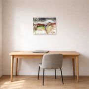Unframed poster print of Salvador Dali's Hiver displayed on a wall in a office