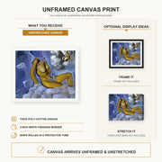 Salvador Dali - Honey is Sweeter then Blood canvas print size comparison and framing display infographic
