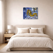 Gallery-wrapped canvas print of Salvador Dali's Honey is Sweeter then Blood displayed on a wall in a bedroom