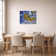 Gallery-wrapped canvas print of Salvador Dali's Honey is Sweeter then Blood displayed on a wall in a dining room