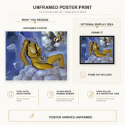 Salvador Dali - Honey is Sweeter then Blood poster print size comparison and framing display infographic