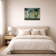 Gallery-wrapped canvas print of Salvador Dali's House for Erotomaniac displayed on a wall in a bedroom