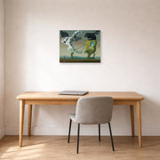 Unframed poster print of Salvador Dali's House for Erotomaniac displayed on a wall in a office