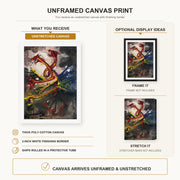 Salvador Dali - Hydres canvas print size comparison and framing display infographic