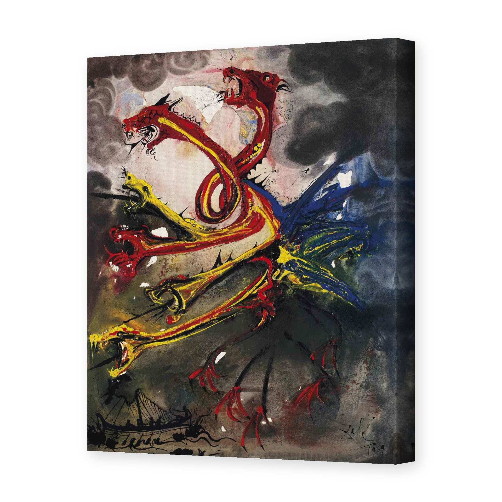 Salvador Dali's 'Hydres' painting reproduced as a gallery-wrapped canvas print