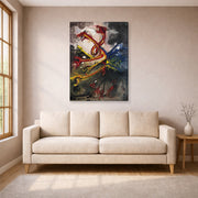 Gallery-wrapped canvas print of Salvador Dali's Hydres displayed on a wall in a living room