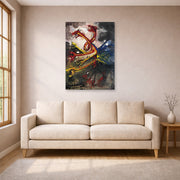 Unframed poster print of Salvador Dali's Hydres displayed on a wall in a living room
