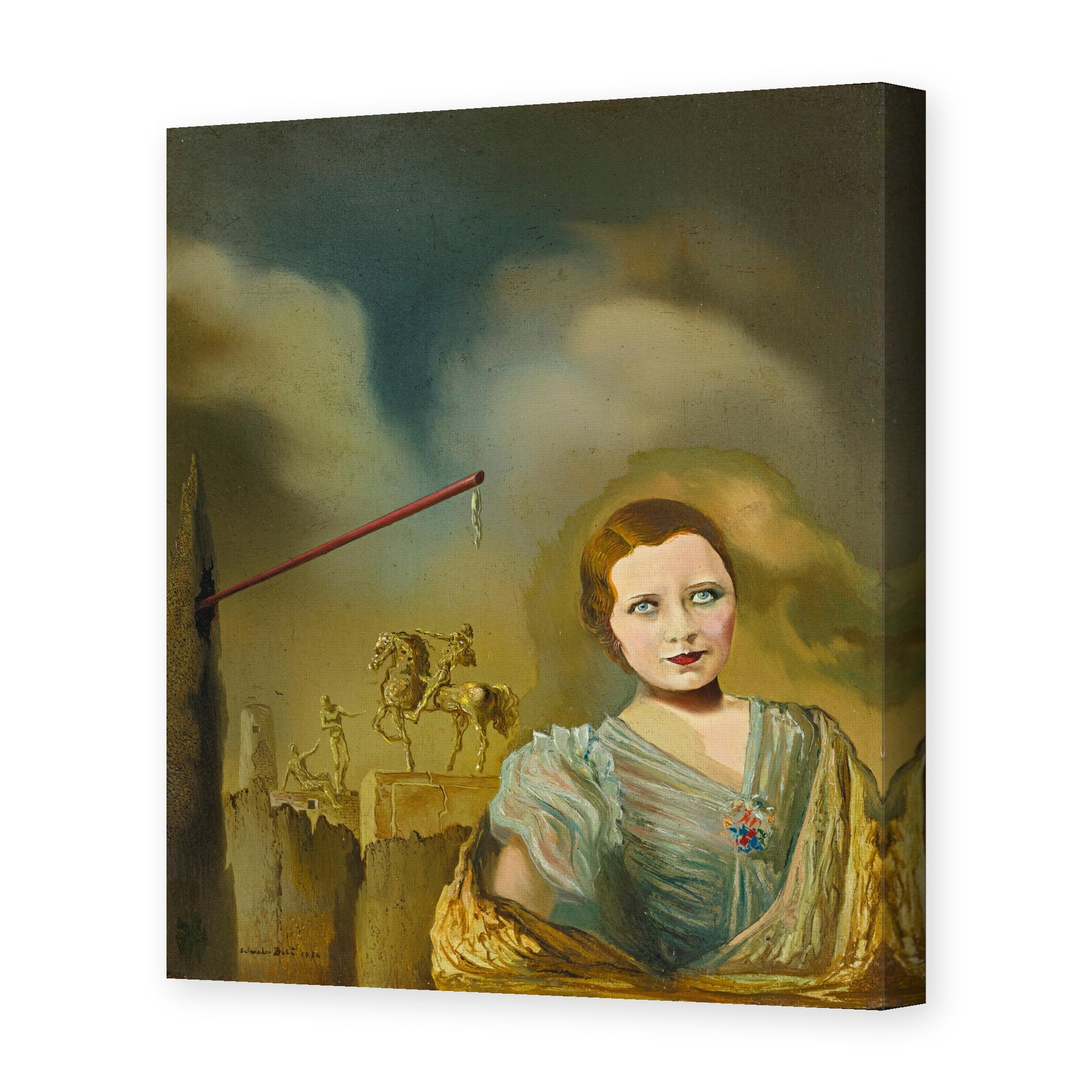 Salvador Dali's 'Landscape With Woman' painting reproduced as a gallery-wrapped canvas print