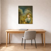 Gallery-wrapped canvas print of Salvador Dali's Landscape With Woman displayed on a wall in a office