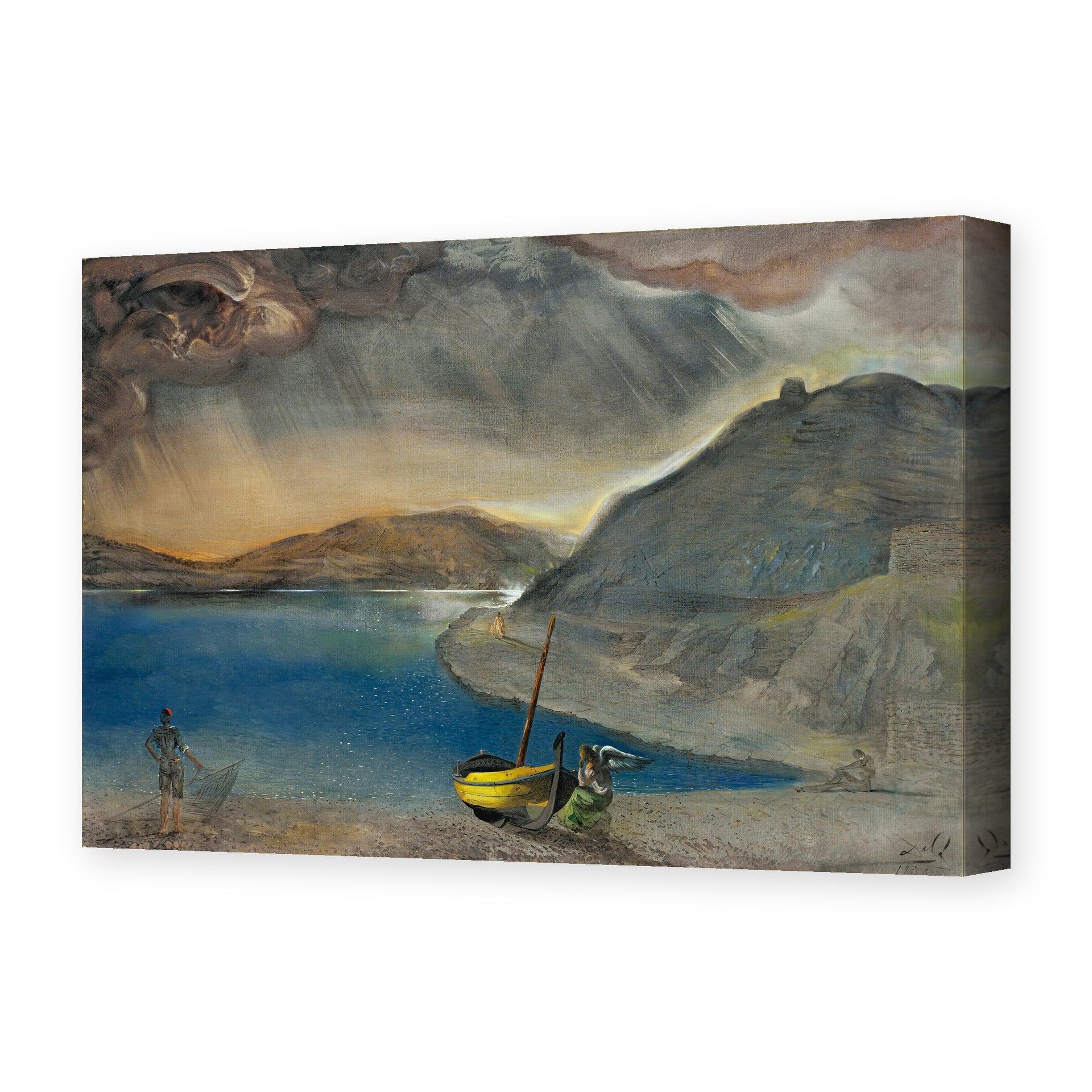 Salvador Dali's 'Landscape of Port Lligat, Before the Storm' painting reproduced as a gallery-wrapped canvas print