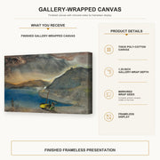 Salvador Dali - Landscape of Port Lligat, Before the Storm gallery wrap canvas construction and hanging details infographic