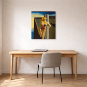 Gallery-wrapped canvas print of Salvador Dali's Las Rosas Sangrantes displayed on a wall in a office