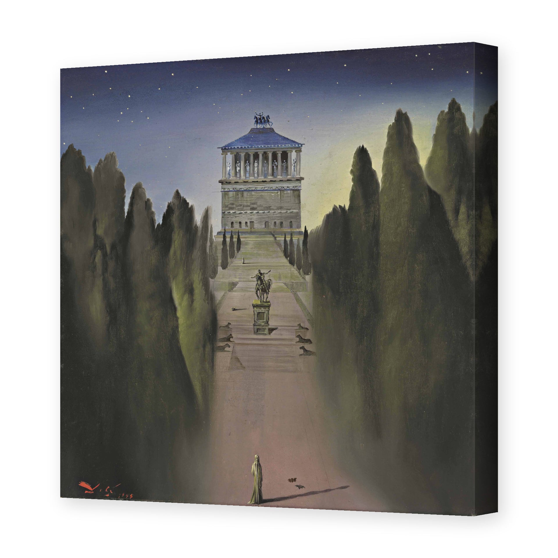 Salvador Dali's 'Le Mausolee D'Halicarnasse' painting reproduced as a gallery-wrapped canvas print