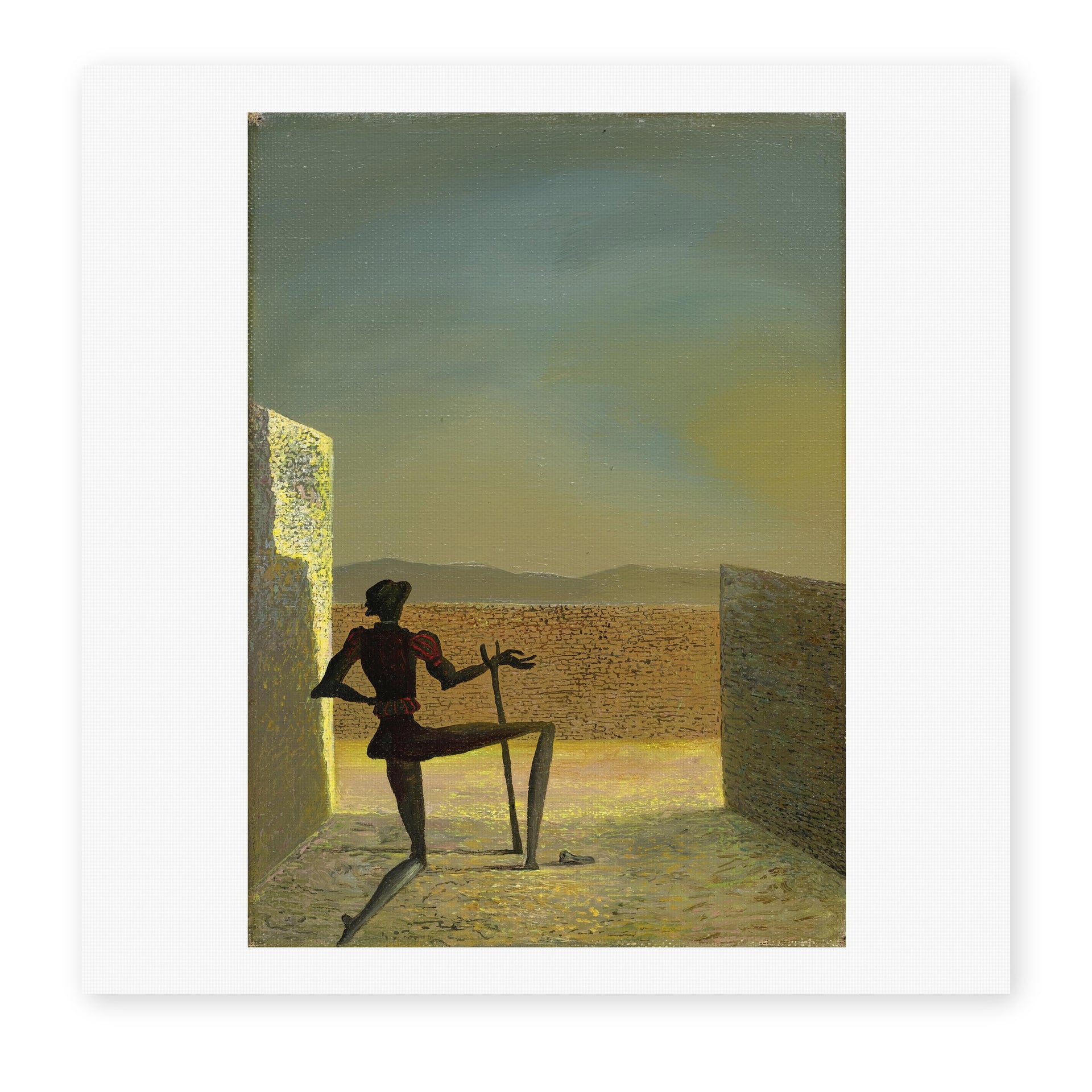 Salvador Dali's 'Le Spectre De Vermeer De Delft' painting reproduced as a rolled canvas print