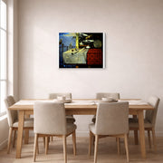 Gallery-wrapped canvas print of Salvador Dali's Living Still Life displayed on a wall in a dining room