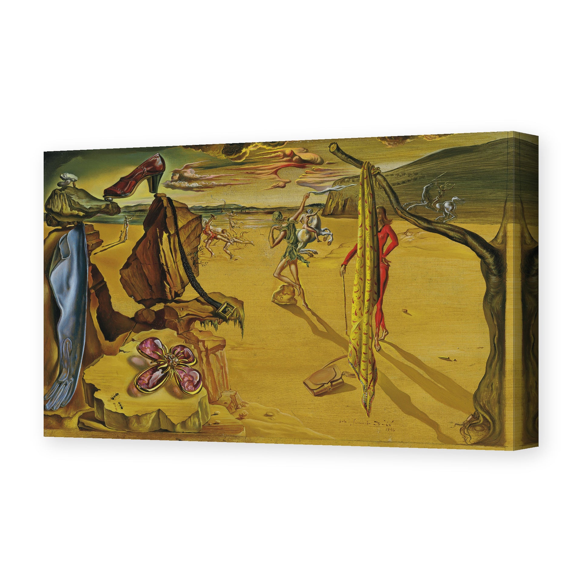 Salvador Dali's 'Modern Fashion Accessories' painting reproduced as a gallery-wrapped canvas print