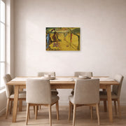 Unframed poster print of Salvador Dali's Modern Fashion Accessories displayed on a wall in a dining room