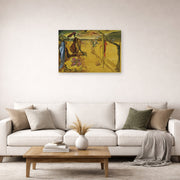 Unframed poster print of Salvador Dali's Modern Fashion Accessories displayed on a wall in a living room