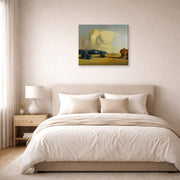 Gallery-wrapped canvas print of Salvador Dali's Moment De Transition displayed on a wall in a bedroom