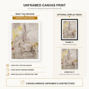 Salvador Dali - Monument to the Ideal Doctor canvas print size comparison and framing display infographic