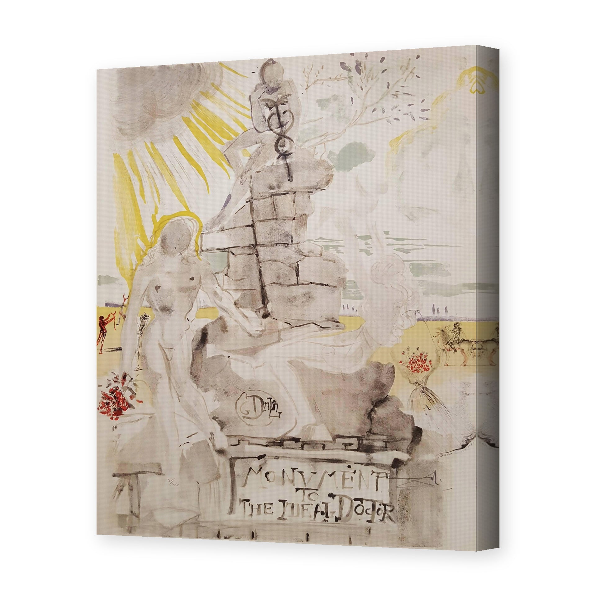 Salvador Dali's 'Monument to the Ideal Doctor' painting reproduced as a gallery-wrapped canvas print