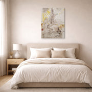 Gallery-wrapped canvas print of Salvador Dali's Monument to the Ideal Doctor displayed on a wall in a bedroom