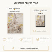 Salvador Dali - Monument to the Ideal Doctor poster print size comparison and framing display infographic