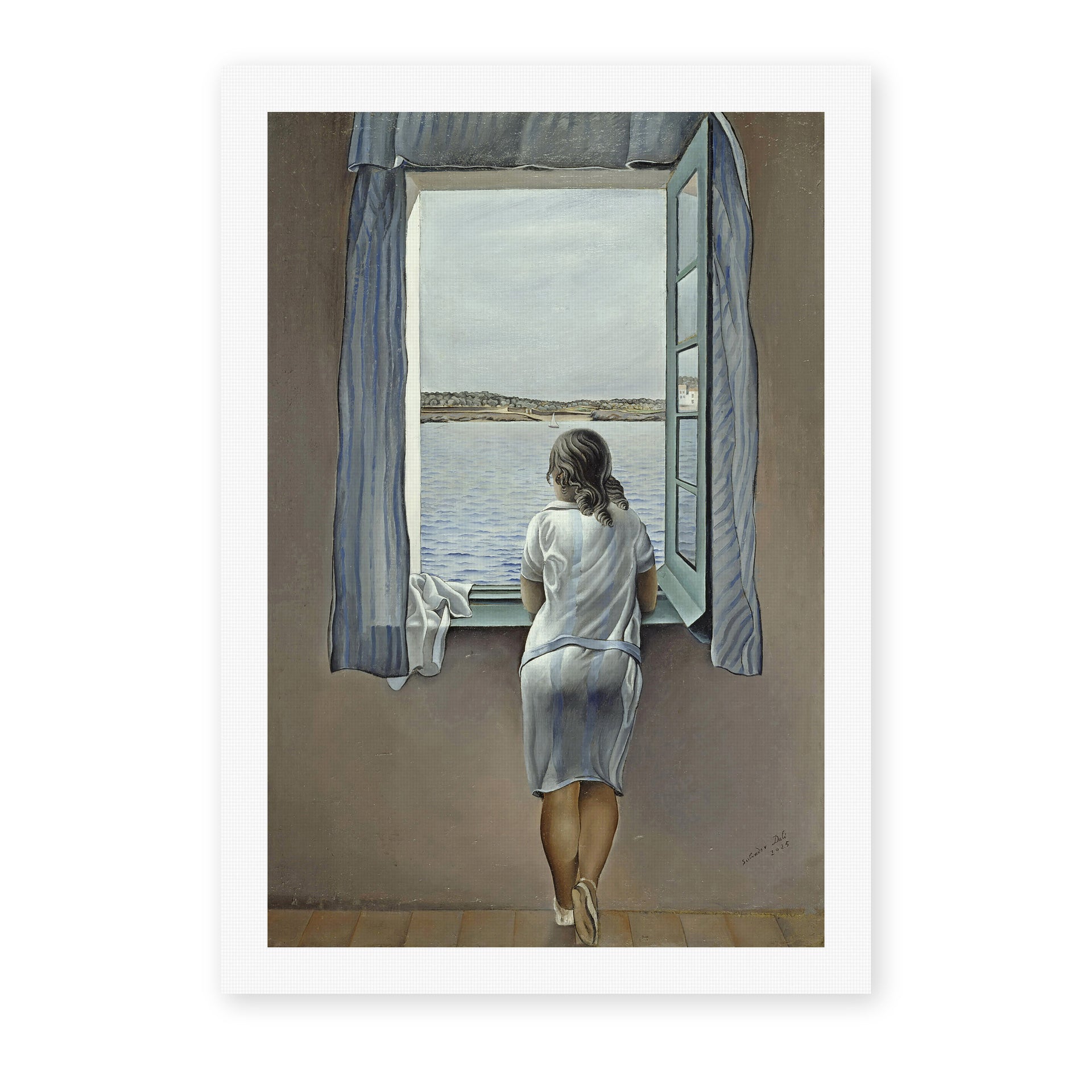 Salvador Dali's 'Person at the Window' painting reproduced as a rolled canvas print