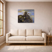 Gallery-wrapped canvas print of Salvador Dali's Pieta displayed on a wall in a living room