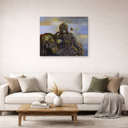 Gallery-wrapped canvas print of Salvador Dali's Pieta displayed on a wall in a living room