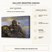 Salvador Dali - Pieta gallery wrap canvas construction and hanging details infographic