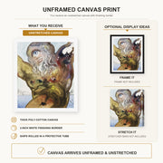 Salvador Dali - Polypheme canvas print size comparison and framing display infographic