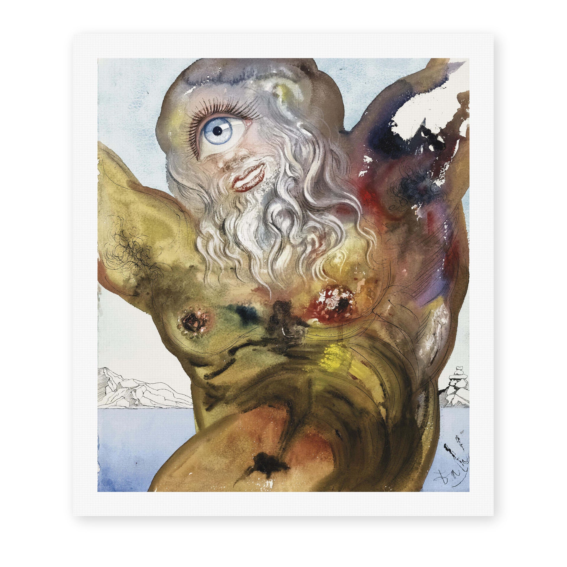 Salvador Dali's 'Polypheme' painting reproduced as a rolled canvas print