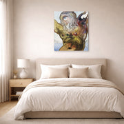 Gallery-wrapped canvas print of Salvador Dali's Polypheme displayed on a wall in a bedroom