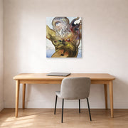 Gallery-wrapped canvas print of Salvador Dali's Polypheme displayed on a wall in a office