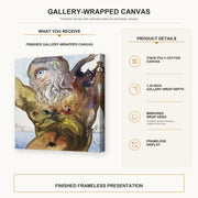 Salvador Dali - Polypheme gallery wrap canvas construction and hanging details infographic