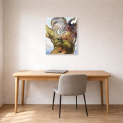 Unframed poster print of Salvador Dali's Polypheme displayed on a wall in a office