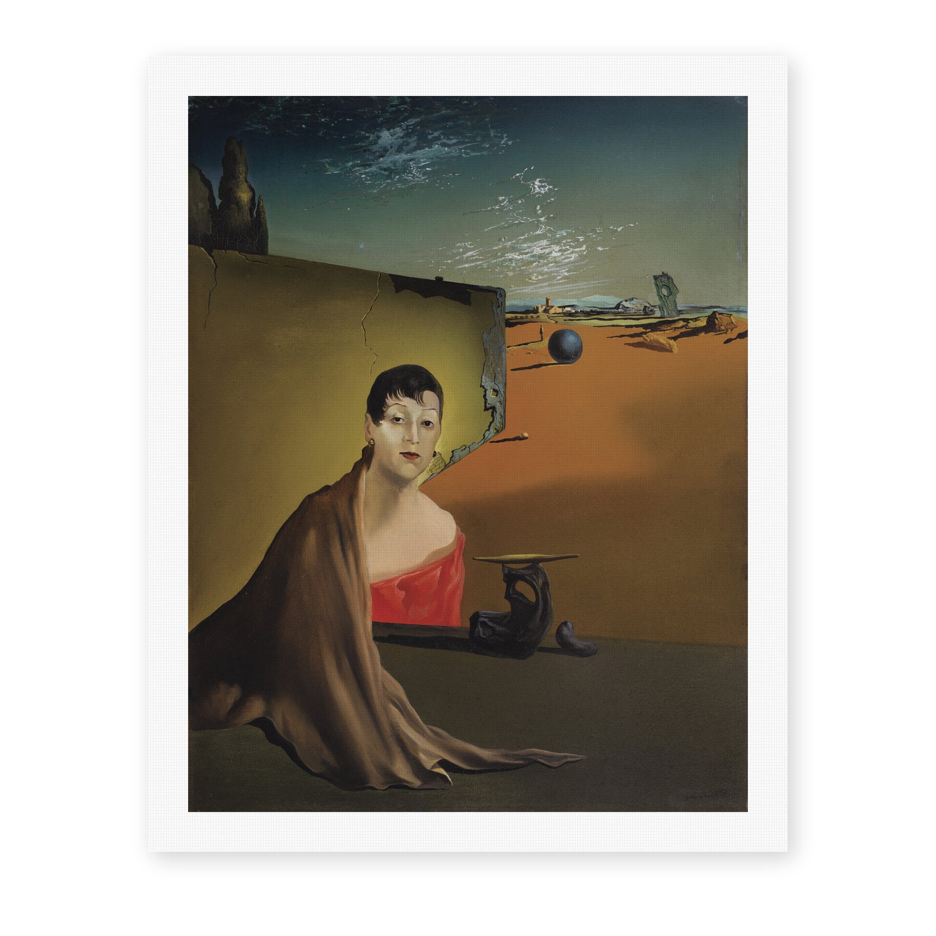 Salvador Dali's 'Portrait De Madame Ducas' painting reproduced as a rolled canvas print