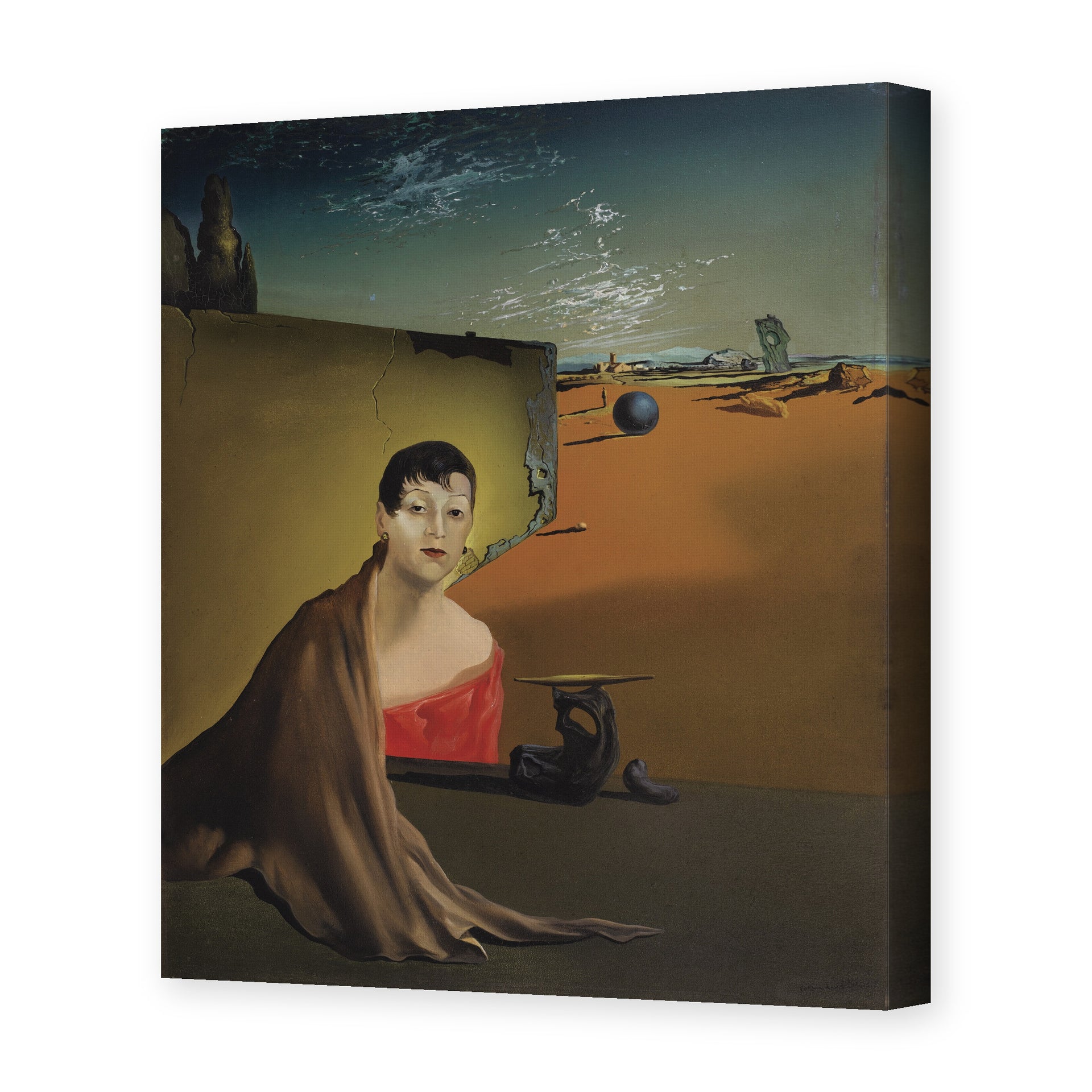 Salvador Dali's 'Portrait De Madame Ducas' painting reproduced as a gallery-wrapped canvas print