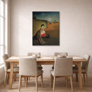 Gallery-wrapped canvas print of Salvador Dali's Portrait De Madame Ducas displayed on a wall in a dining room