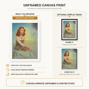 Salvador Dali - Portrait of Eunice Gardiner canvas print size comparison and framing display infographic
