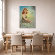 Gallery-wrapped canvas print of Salvador Dali's Portrait of Eunice Gardiner displayed on a wall in a dining room